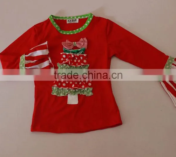 Wholesale Baby Sweet Christmas Tree Pattern Bounique Ruffle Kid's Outfit Set for Baby photo-3