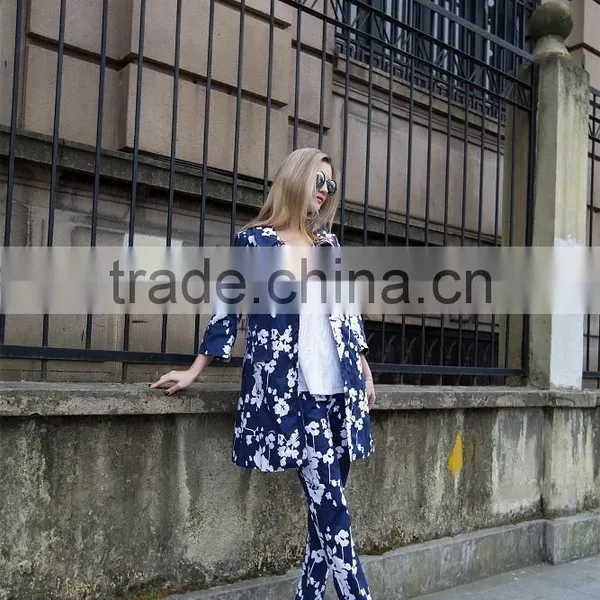 Ladies's Casual Suit Print Suit for Young Lady Fashion Jacket and Pant photo-3