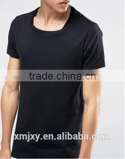 Wholesale Fashion Casual t Shirt High Quality Square Neck t Shirt for Men photo-3