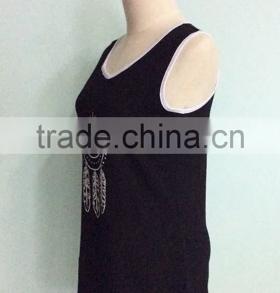 2017 Women Sleeveless Dress Slim Fit OEM Service 100% Cotton Bulk Clothing photo-2