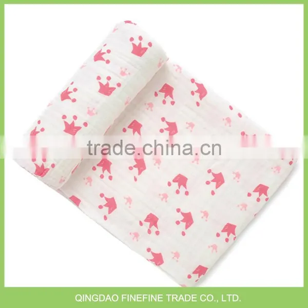 Cheap Soft Bamboo Organic Cotton Fabric Baby Blanket photo-4