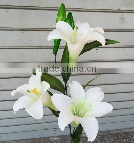 5 in One 3flower 2bud Lovely Decorative Artificial Lilies PU Flower photo-4