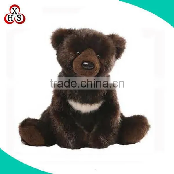 18 Inch Sitting Black Plush Animal Realistic Stuffed Bear photo-3