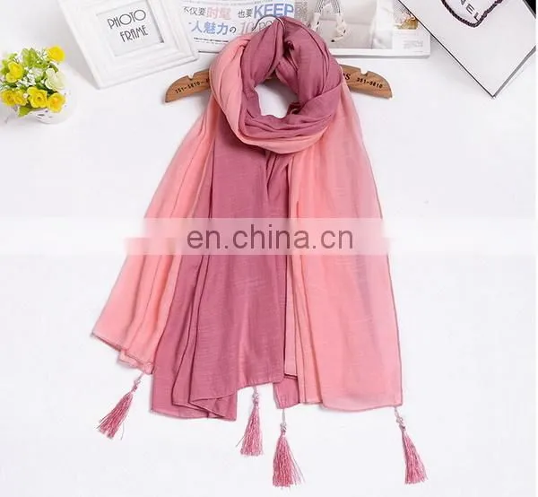 Cotton Candy Color Tassels Scarf Cotton Fringe Solid Scarves Female Fashion Accesseries photo-3