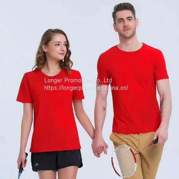 Round Neck Sports Quick Dry T Shirt Customized Logo Printed photo-3