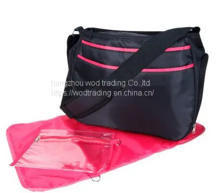Navy blue diaper bag set with long shoulder