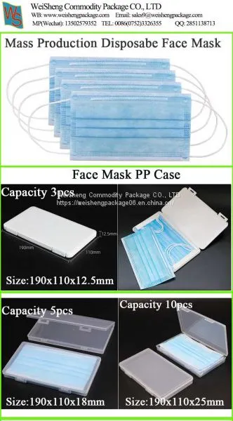 Weisheng PP Plastic Face Masks Case Storage Cases Portable Mask Boxes Facial Face Mask Case Storage Holders photo-5