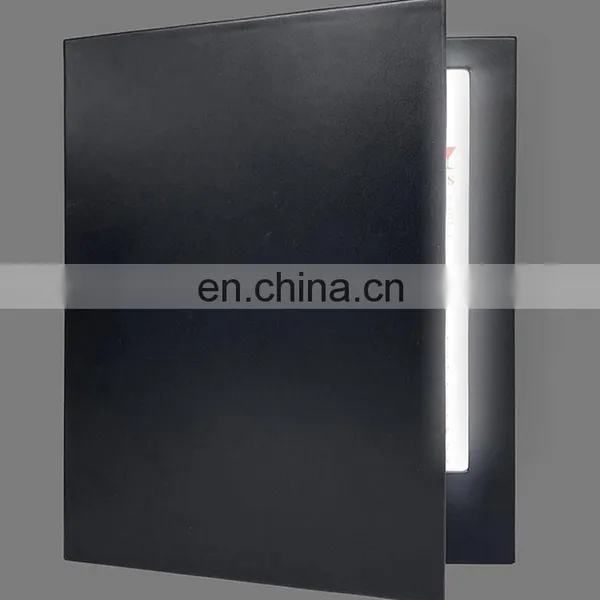 White Color Rechargeable Magnetic Acrylic Leather Material Restaurant Hotel Double Side Lighting LED Menu photo-3