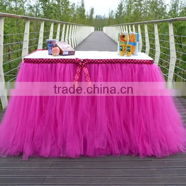 Handmade Table Tutu Skirt Party Tulle Tableware for Wedding Birthday Party Decoration SD103 photo-5