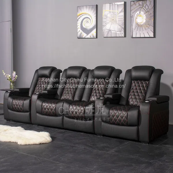 Popular Foshan Factory Power Recliner Home Theater Movie Cinema Sofa With Power Headrest photo-5