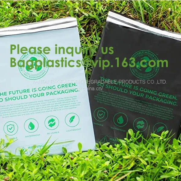 Compostable Biodegradable Packaging Mailing Bag With Handle,Biodegradable Compostable Plastic Courier Shipping Envelope photo-3