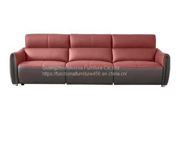 Italian-Style Nappa Leather Multi-Function Sofa Home Living Room Is Very Simple Three-Seat Combination Electric Leather Sofa photo-3