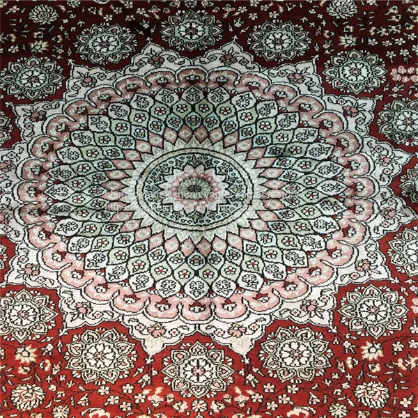 6x9ft Red Color Fine Quality Handmade Silk Persian Carpet for Home Decor photo-3