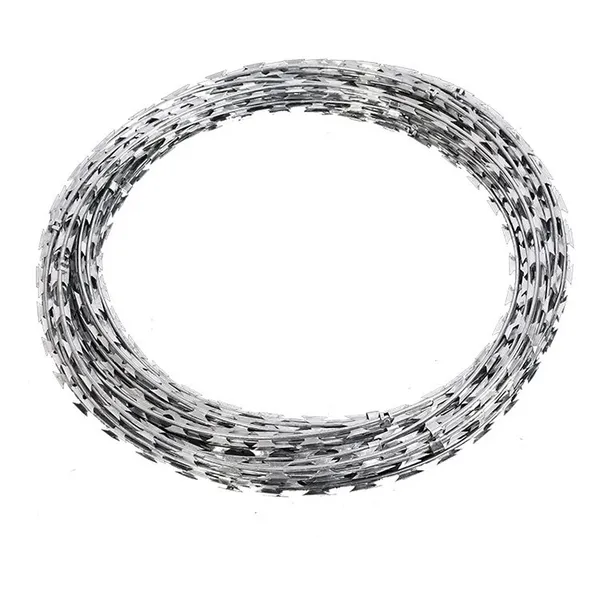 Factory Direct Galvanized Razor Blade Barbed Wire Roll Concertina Coil for Fence Protection photo-4