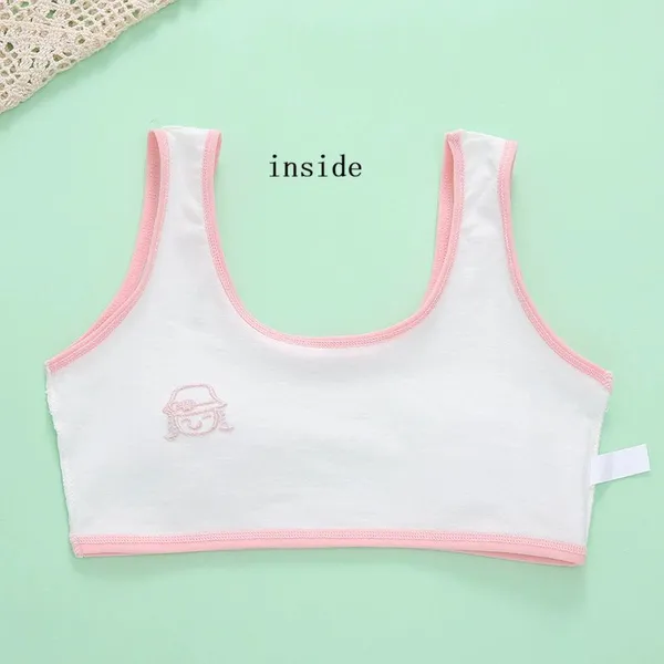 Girls Underwear Cotton Vest Teen Bra for Girls Developmental Period photo-2