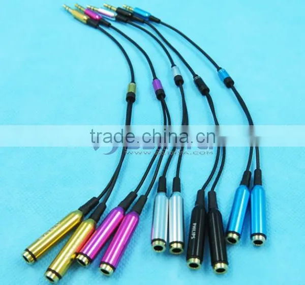 20CM Gold Plated White3.5mm Stereo Audio Y Splitter 1 Female to 2 Male Cable Adapter For Earphone photo-5