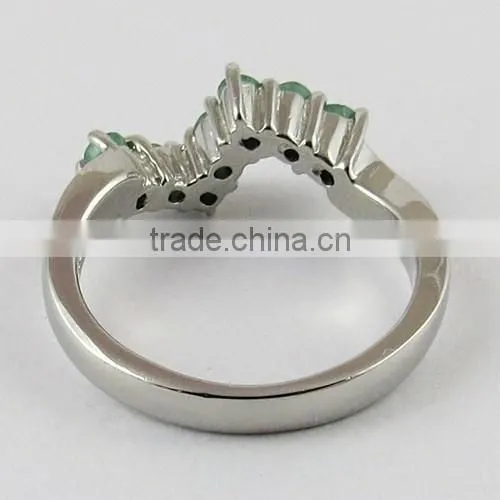 Delicate Green Emarald Ring, Gemstone Silver Jewellery, 925 Silver Jewellery photo-2