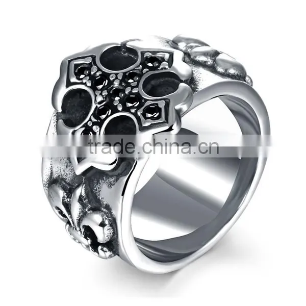 Wholesale Man Jewellery New Arrival 2016 316L Steel Cubic Zirconia Ring Men photo-2