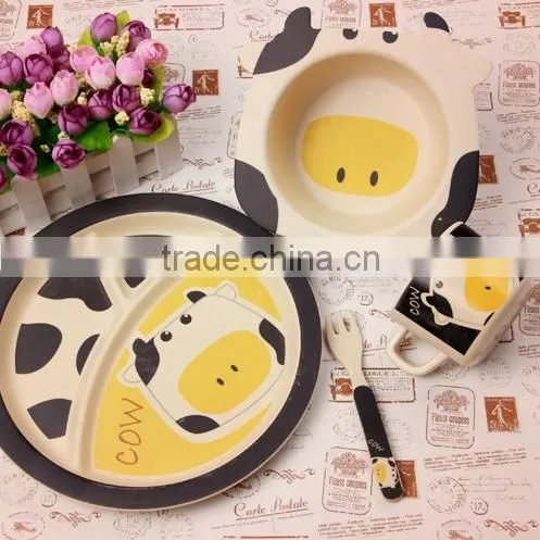 Eco-friendly Kids Dinnerware Set- Cow Design photo-2