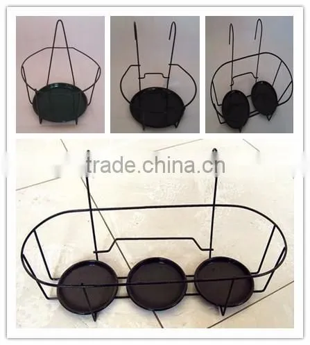 2 Pots Holder Black Metal Haning Flower Pot Rack photo-2