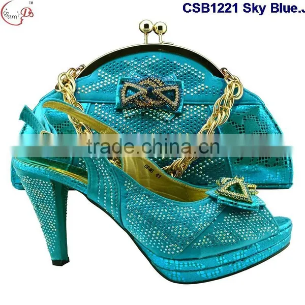CSB1221 Chowleedee Fasion Latest Fashion Woman Italy Style High Heel Sandal Shoes With Matching Bag photo-5