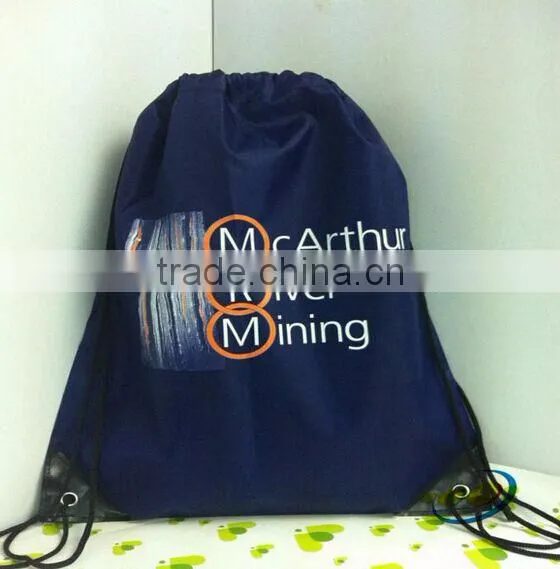 High Quality Wholesale Polyester Drawstring Backpack Bag Printing photo-2