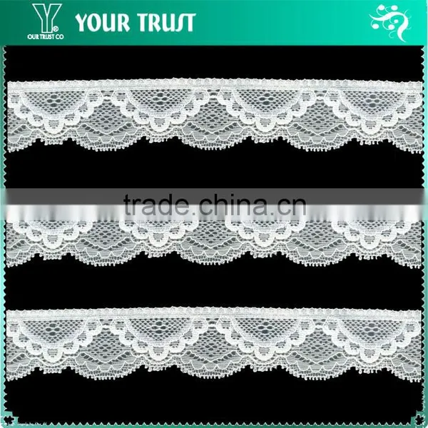 Width 10.0 Centimeter White Stretch Trimming Spandex Elastic Lace photo-3