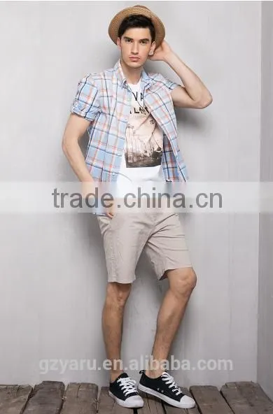Men's Fashion Casual Plaids Short Sleeve Cotton Shirts photo-2
