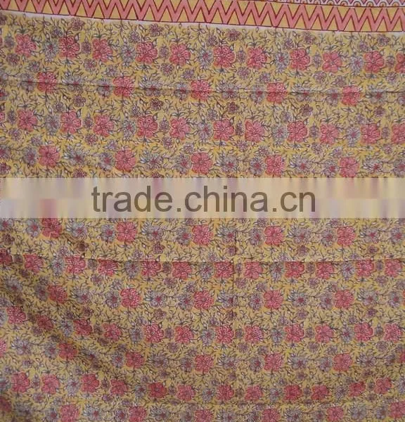 Indian Jaipur Handmade Cotton Voile Soft Fabric Printed Quilts/ Bed-cover/bed-sheets/quilt/throw photo-2