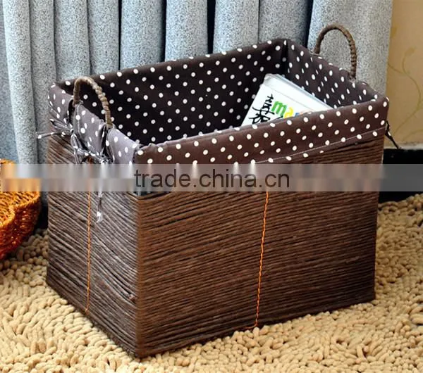 Cheap Handmade Baskets Corn Husk Basket Simple Convient Weaving Storage Basket photo-3