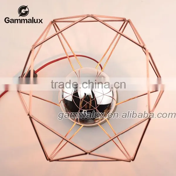 E27 Vintage Concrete Table Lamp Concrete Desk Lamp With Copper Cage Lampshade Quality Choice photo-6
