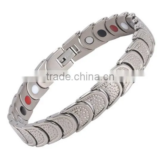 Pure Titanium Silver Mens Link Chain Bracelet