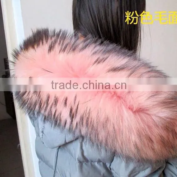 FIF-RC-40 Big Raccoon Fur Collar for Women Winter Jacket/Parka/Coat Detachable Real Fur Trim for Hood photo-4
