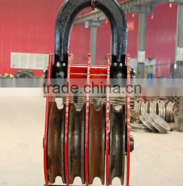 Drop Forged Hardware Alloy Steel/carbon Steel Lifting Hoist Four Wheel Close Link/hook/ring Type Steel Hoist Pulley Block photo-3