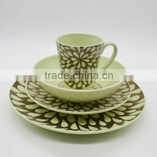 Hot Selling Stoneware 16-piece Ceramic Dinnerware Set