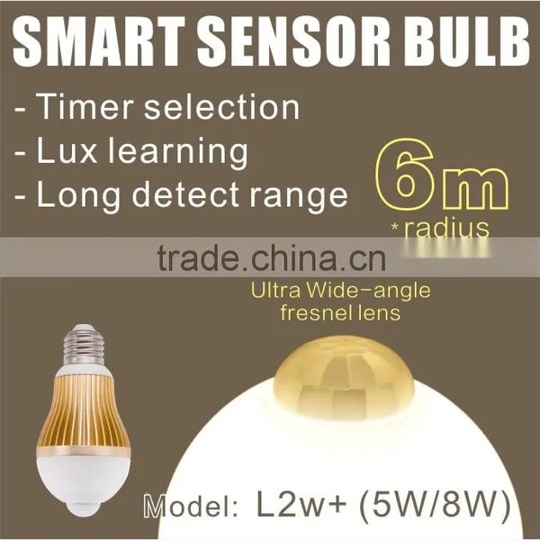 Ultra Large Detection Range Infrared Sensor Light Bulb With Lux Learning & Timer Selection Function(Model:L2w+)