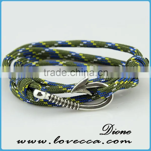 Wholesale Nylon Rope Navy Style Alloy Anchor Bracelet photo-4