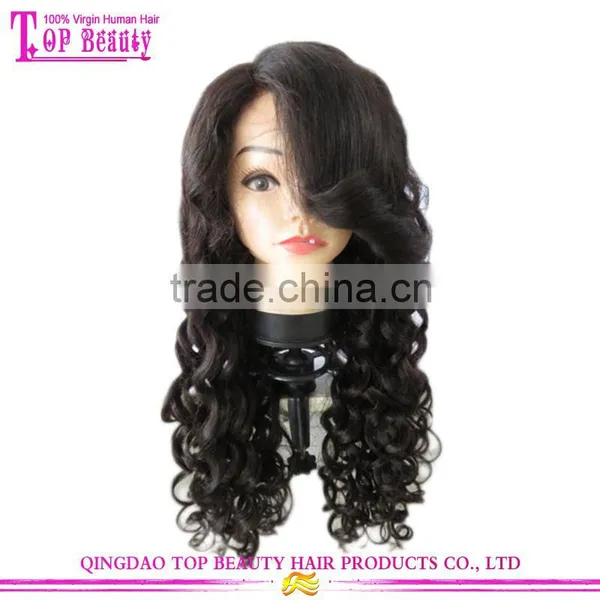Cheap Brazilian Loose Wave Full Lace Wig Glueless Virign Brazilian Hair Wig for Black Woman photo-5