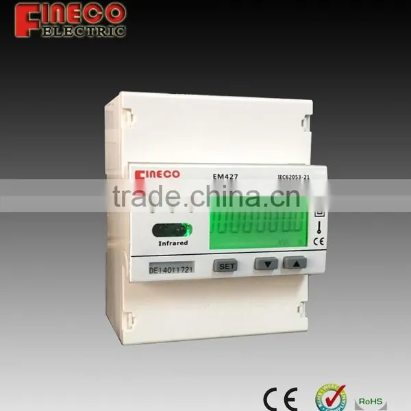 EM427 Kwh Meter Single Phase Digital 120v Smart Electricity Meter Single Phase Single Phase Din Rail Watt-hour Meter