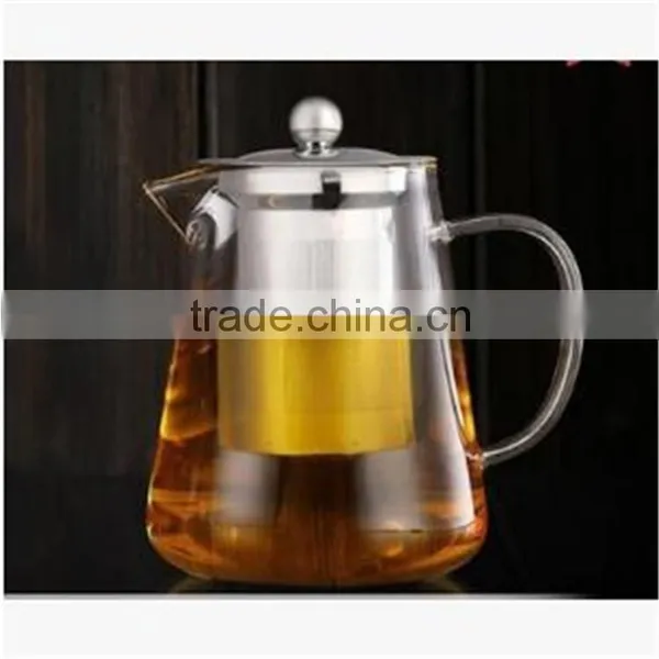 Large Capacity 550ml/750ml/950ml Borosilicate Glass Tea Pot With Stainless Steel Tea Strainer photo-2