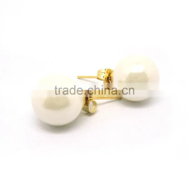 Fashionable Stainless Steel Gold Pearl Jewelry Set for Women photo-5