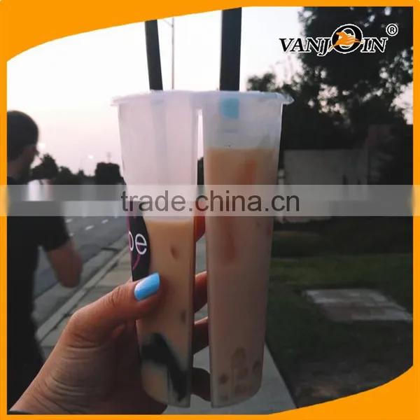 New Style Plastic Clear 3 Flavor Boba Cups Iced Drink Tea Split Cup photo-4