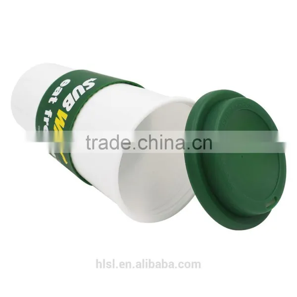 480ML Takeaway Plastic Coffee Cups With Lid, Reusable White Plastic Sports Cups photo-3