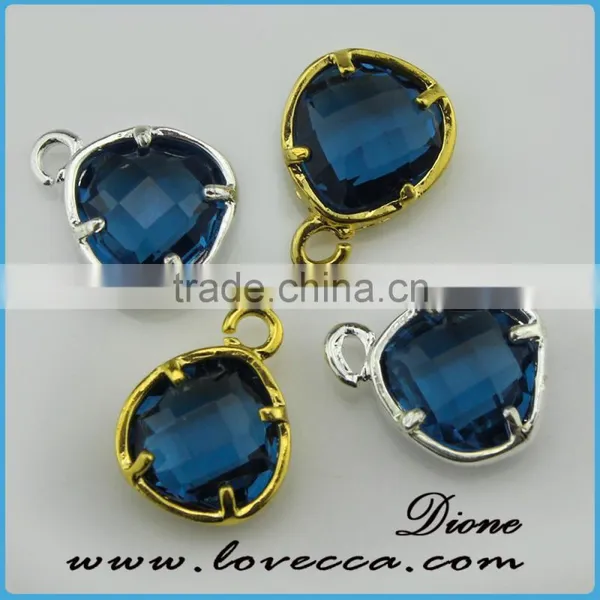 Various Color Glass Stone Pendant Brass Pendant Jewelry photo-3