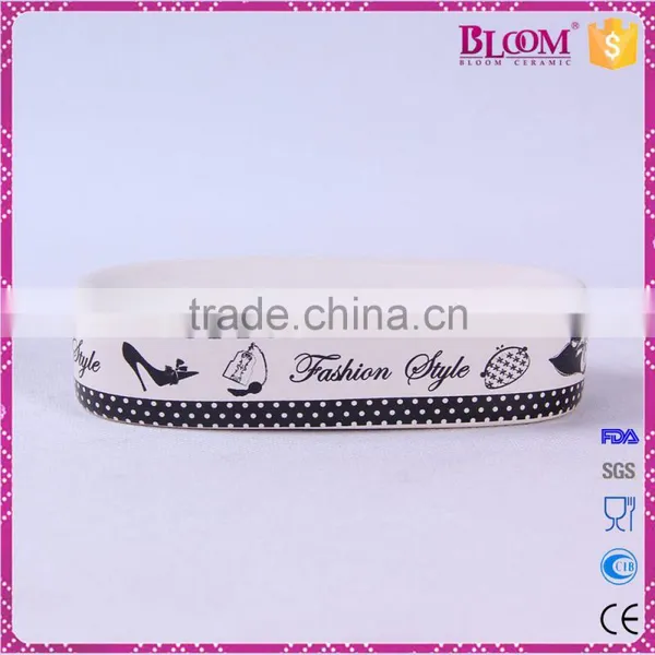 White 4 Pcs Ceramic Hotel Bathroom Accessories Set photo-5