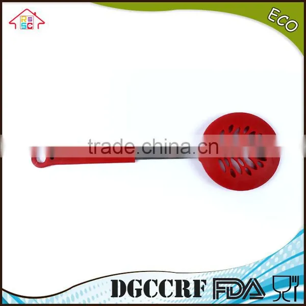 NBRSC FDA/LFGB Heat Resistant Circular Silicone Slotted Spoon Shovel Spatula Turner Spade New Leaf Shaped photo-3
