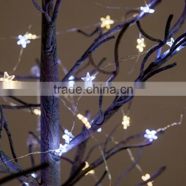 40 Micro Warm White Battery Operated LED Star Christmas Light photo-2