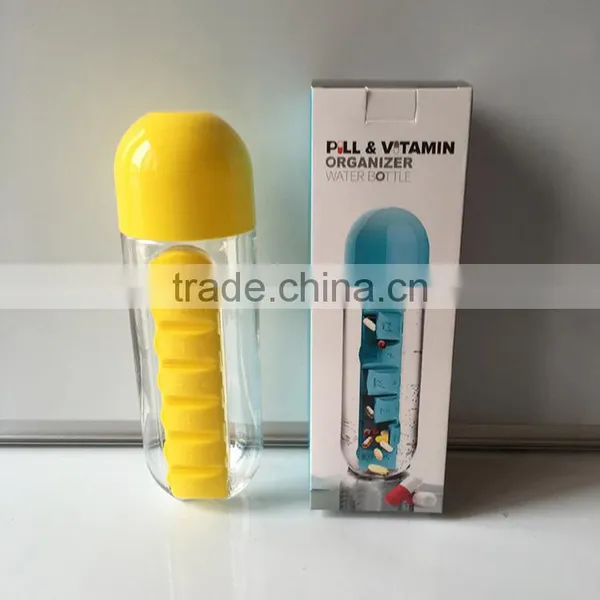 New Creative Daily Pill Box Organizer Bottle Outdoor Travel Water Bottle photo-6
