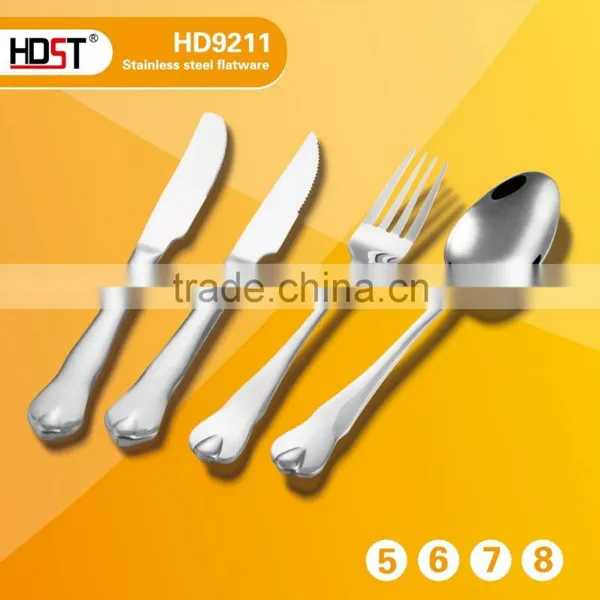 Best Selling 23pcs Water Drop Type Handle and Mirror Polish Stainless Silver Dinner Set photo-2