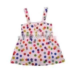 Children Condole Belt Small Dot Design Baby Girl Summer Dress Bow photo-2